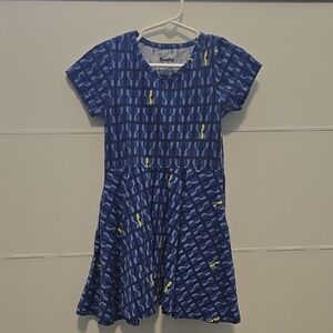 Svaha Girls' Down Syndrome Awareness Blue Patterned Short Sleeve Dress